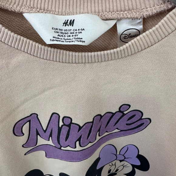H&M Disney Minnie Mouse and Mickey Mouse Girls Sweatshirt Dress - 5t - Picture 3 of 6